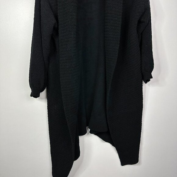 Twosisters The Label  Apollo Open Front Long Cardigan Sherpa Teddy Knit  Black - Picture 8 of 10